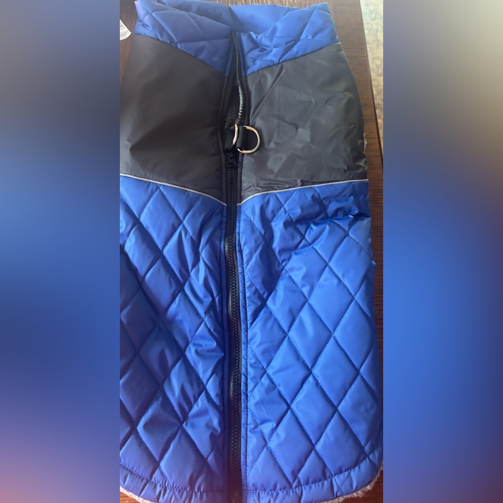 Blue and Black Quilted Dog Jacket